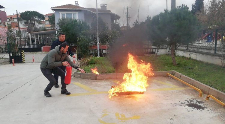 Biga’da yangın eğitimi ve tatbikatı